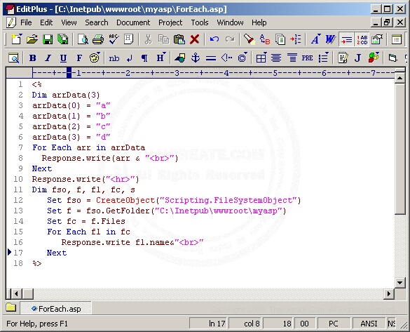 ASP/VBScript For Each... Next