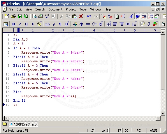 ASP/VBScript IF...Then..ElseIF...Else...End IF