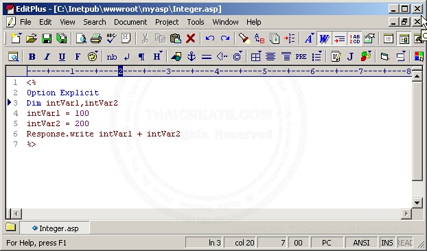 ASP/VBScript Integer()
