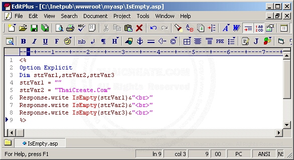 ASP/VbScript IsEmpty