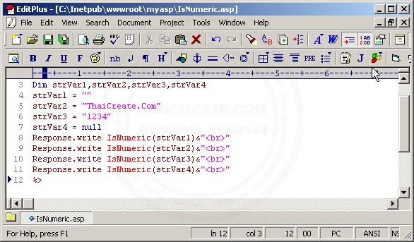 ASP/VBScript IsNumeric()