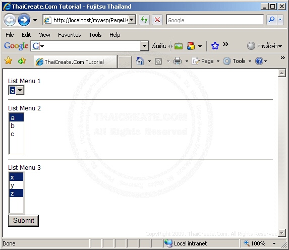 ASP Select/Listmenu
