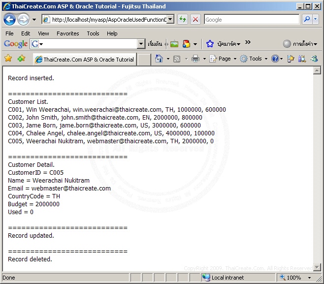 ASP & Oracle ASP & Oracle