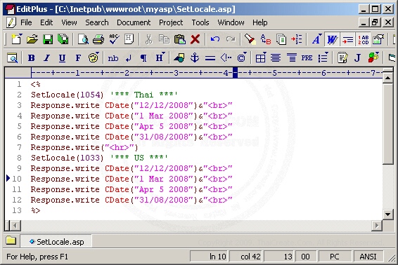 ASP/VbScript SetLocale