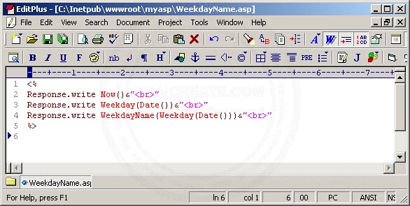 ASP/VbScript WeekdayName