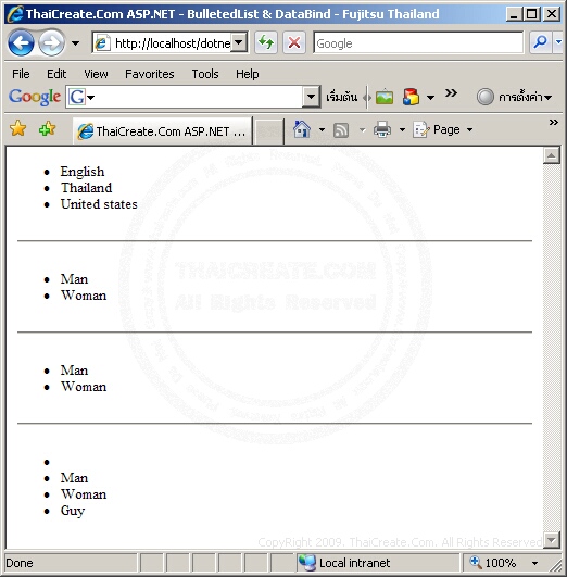 ASP.NET BulletedList ASP.NET BulletedList