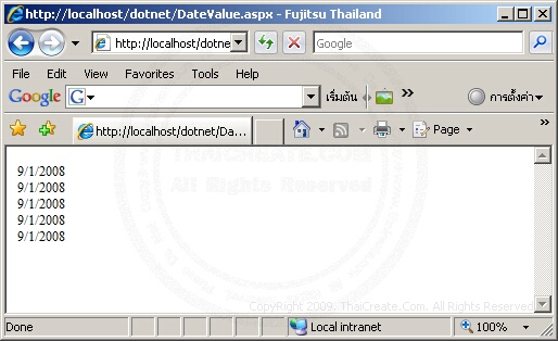ASP.NET DateValue