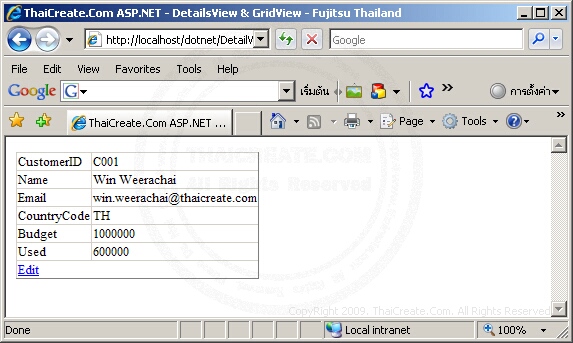 ASP.NET DetailView Control ASP.NET DetailView Control