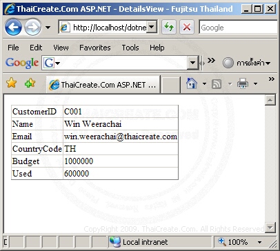 ASP.NET DetailsView Control ASP.NET DetailsView Control