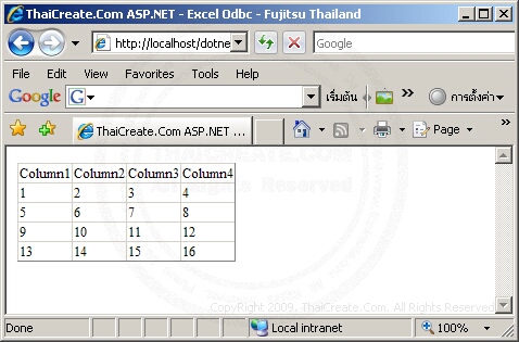 ASP.NET Excel
