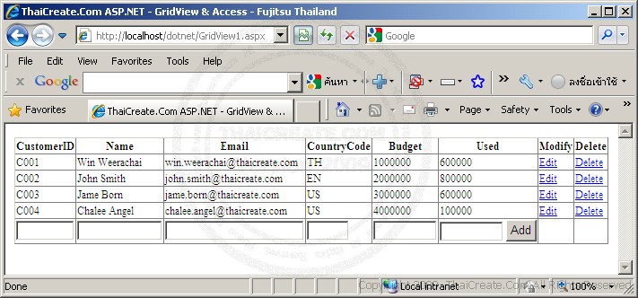 ASP.NET GridView & Access
