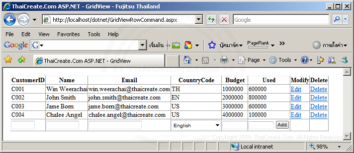 ASP.NET GridView Control