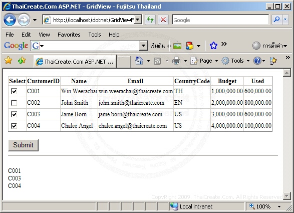 ASP.NET GridView Control