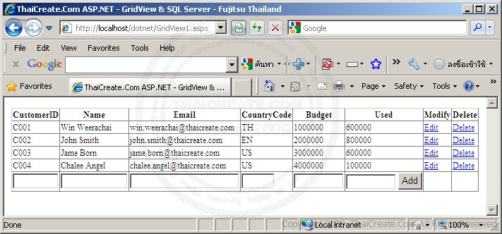 ASP.NET GridView & SQL Server