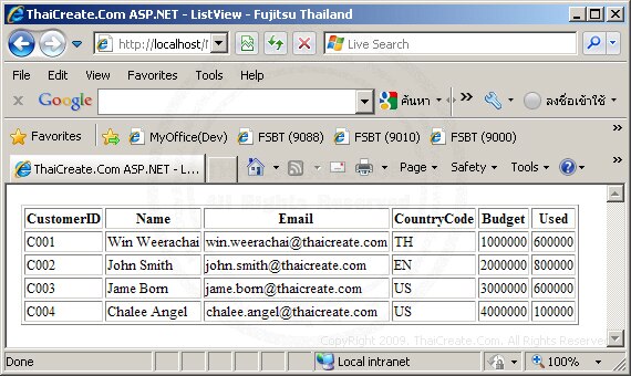 ASP.NET ListView Control