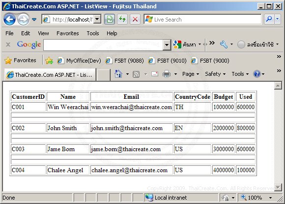 ASP.NET ListView Control - Separator Rows