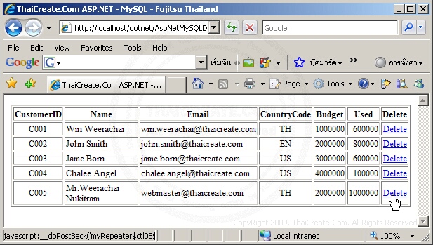 ASP.NET & MySql