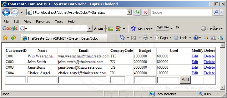 ASP.NET MySQL & Odbc ASP.NET MySQL & Odbc