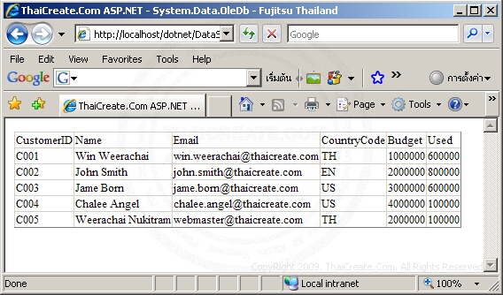 ASP.NET System.Data.OleDb