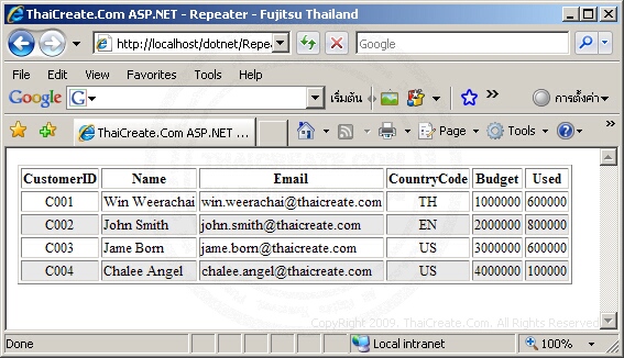 ASP.NET Repeater Control ASP.NET Repeater Control