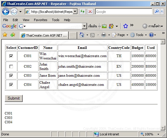 ASP.NET Repeater Control