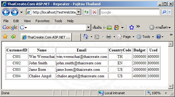 ASP.NET Repeater Control