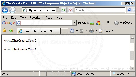 ASP.NET Response.Write() - Response Object