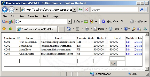 ASP.NET SqlDataSource