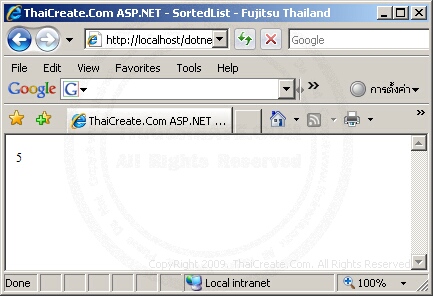 ASP.NET SortedList
