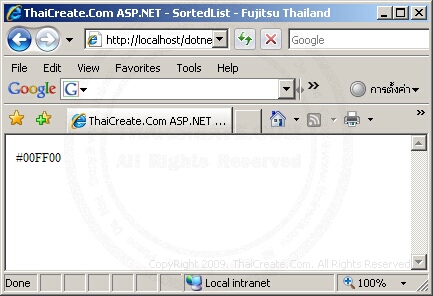 ASP.NET SortedList