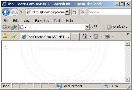 ASP.NET SortedList