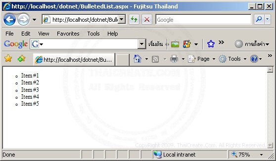 ASP.NET BulletedList - asp:BulletedList