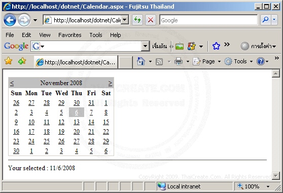 Aspx Calendar Control (C#) ASP.NET Calendar - asp:Calendar