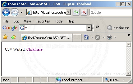 ASP.NET Write CSV ASP.NET Write CSV