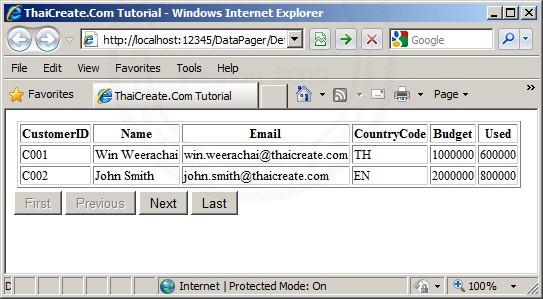 ASP.NET DataPager