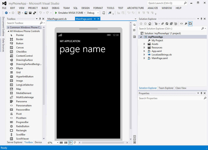 Create Project Windows Phone 8 