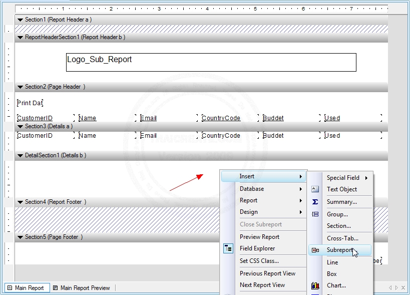 Crystal Report Sub Report Crystal Report Sub Report