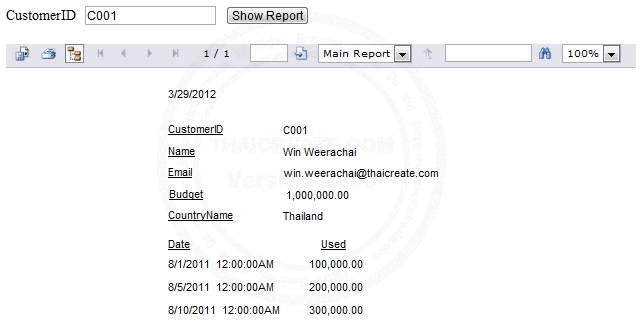 Crystal Report Join table