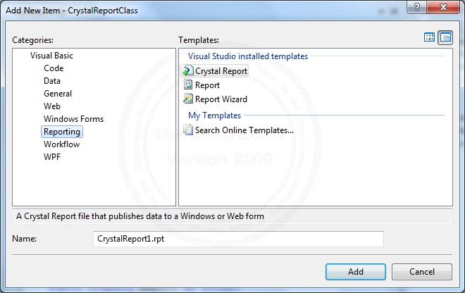 Crystal Report Class .NET Crystal Report Class .NET