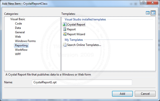 Crystal Report Class .NET