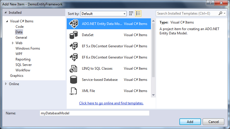 Entity Framework MySQL Database