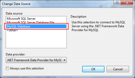 Entity Framework MySQL Database