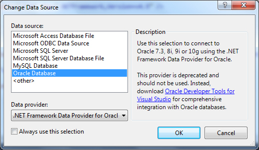 Entity Framework Oracle Database