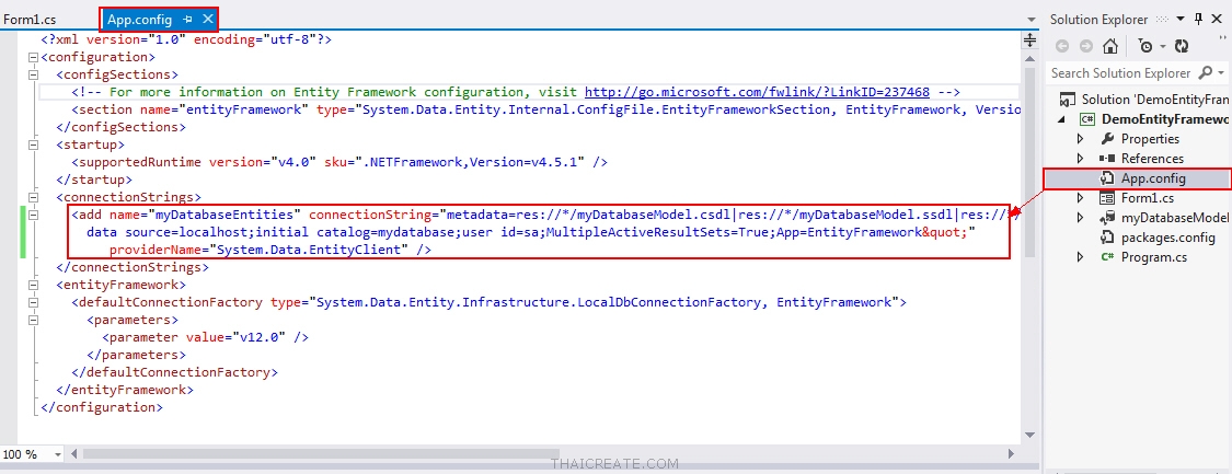 Entity Framework Visual Studio