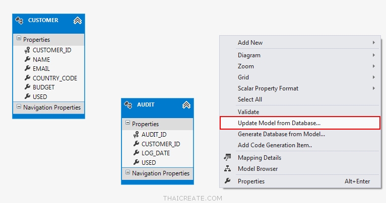 สร้าง Entity Framework เพื่อติดต่อกับ Database การสร้าง Model Entities ...