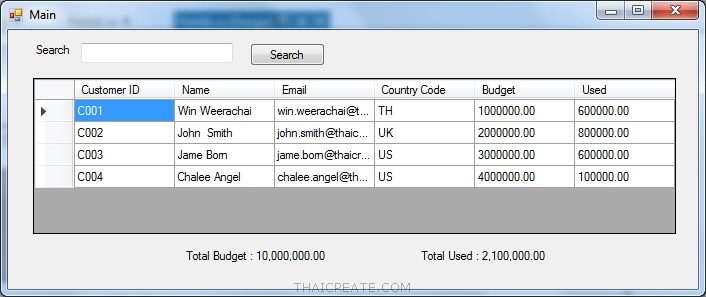 DataGridView Seach  Data