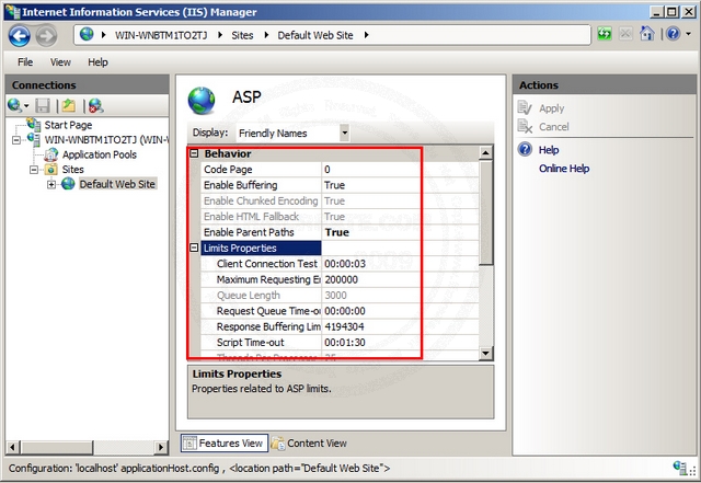 Config ASP Classic - IIS7 Windows Server 2008