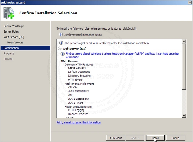 IIS 7 on Windows 2008 Server