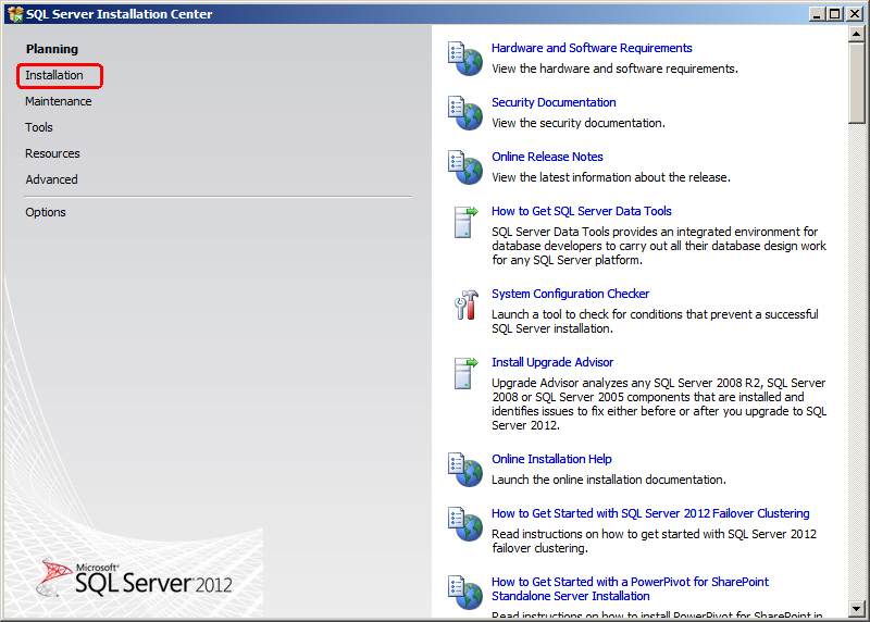 SQL Server 2012 Installation