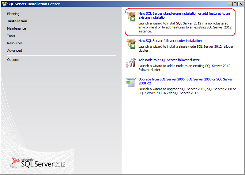Install SQL Server 2012